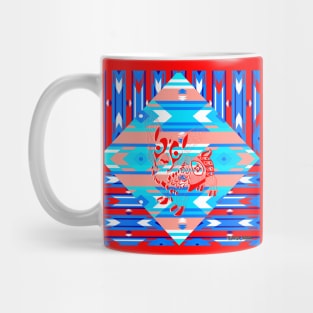 corgi dog in royal pattern ecopop Mug